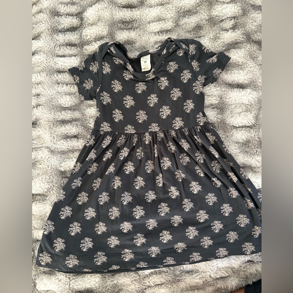 Floral Kids Dress in Black and White